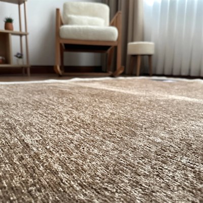 Bej Krem Organik Kesim Amorf Halı – Modern Salon ve Oturma Odası Halısı