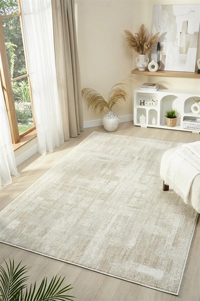 Pearl - Alabaster Modern Soyut Eskitme Açık Krem Bej Halı