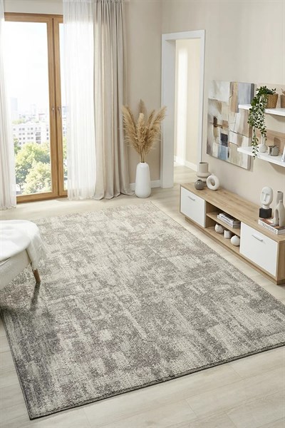 Pearl - Concrete Modern Soyut Eskitme Gri Bej Halı