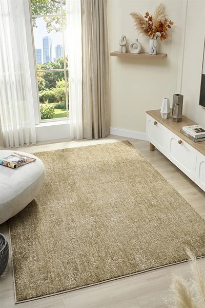 Pearl - Olive Modern Soyut Eskitme Zeytin Haki Yeşili Halı