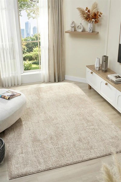 Pearl - Sand Modern Soyut Eskitme Bej Krem Halı