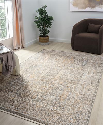 Peru Aura Bej Eskitme Halı – Antialerjik & Dayanıklı