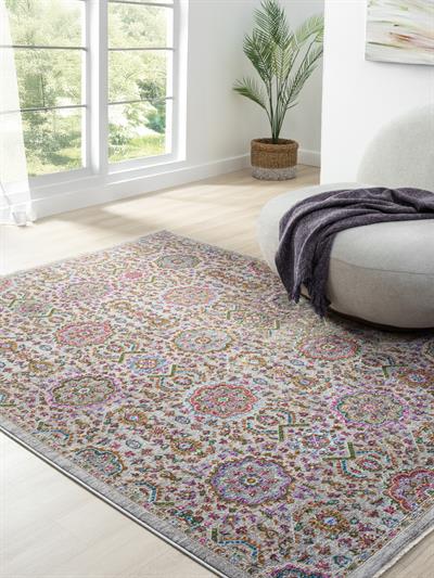 Retro Serisi Çiçek Motifli Klasik Halı