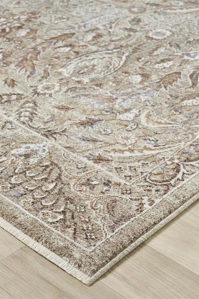 Retro Serisi Klasik Vintage Desenli Bej Salon Halısı