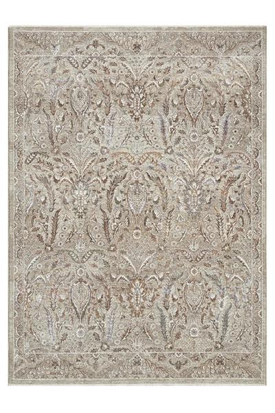 Retro Serisi Klasik Vintage Desenli Bej Salon Halısı