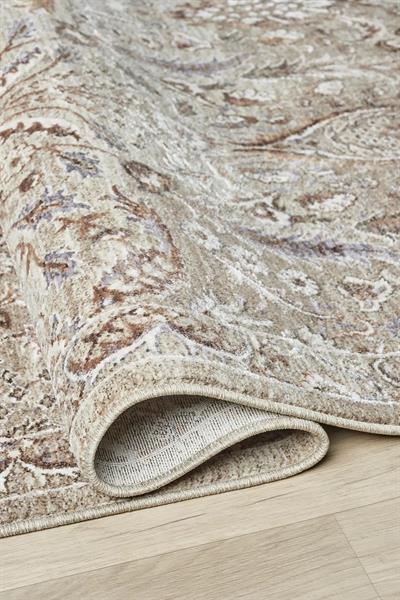 Retro Serisi Klasik Vintage Desenli Bej Salon Halısı