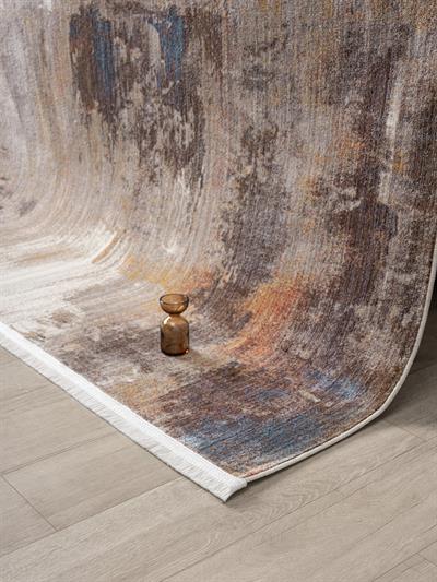 Asır Serisi Modern Soyut Desenli Gri & Kahverengi Halı – Kolay Temizlenen, Şık ve Dayanıklı