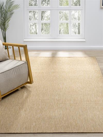 Bombay Serisi Açık Sarı Bej Dokulu Özel Ölçü Seçenekli Halı