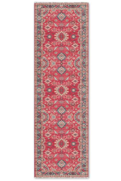 Bordo Geleneksel Motifli Kaymaz Taban Yıkanabilir Halı 