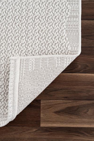 Monard El Dokuma Formunda Düz Dokulu Krem Halı – Antialerjik, Toz Yapmayan, Kolay Temizlenir