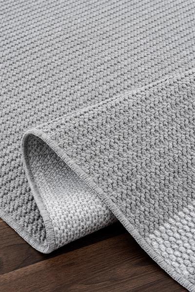 Monard El Dokuma Formunda Gri Düz Dokulu Halı – Antialerjik, Toz Yapmayan, Kolay Temizlenir