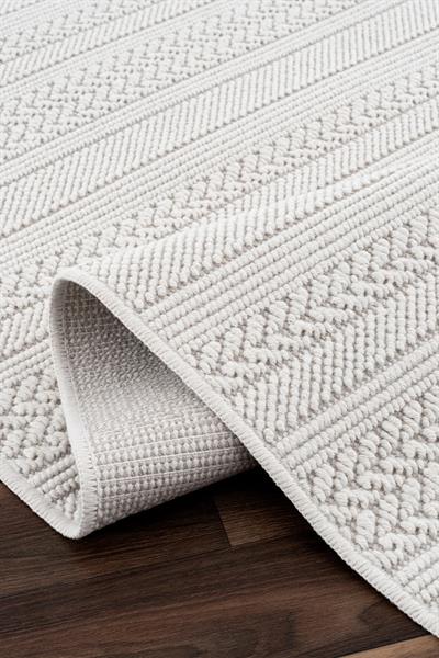 Monard El Dokuma Formunda Krem Dokulu Dekoratif Halı – Antialerjik, Toz Yapmayan, Kolay Temizlenir