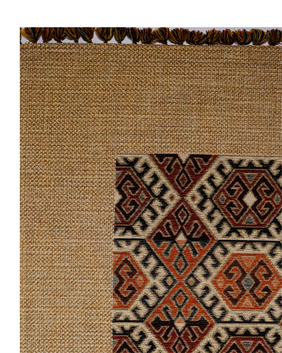 Etnik Serisi Bej Tabanlı Geometrik Desenli Halı – Doğallığın Şıklıkla Buluştuğu Yorum