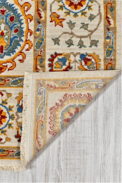 Funky 801 Stone Yün Halı | Krem Zemin Geleneksel Desen (Yuvarlak & Dikdörtgen)