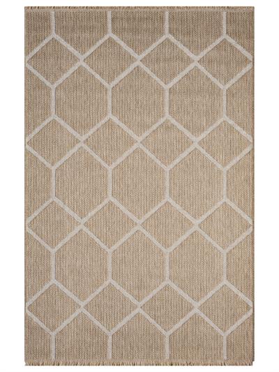 India Serisi Altıgen Desenli Yıkanabilir Doğal Dokuma Halı