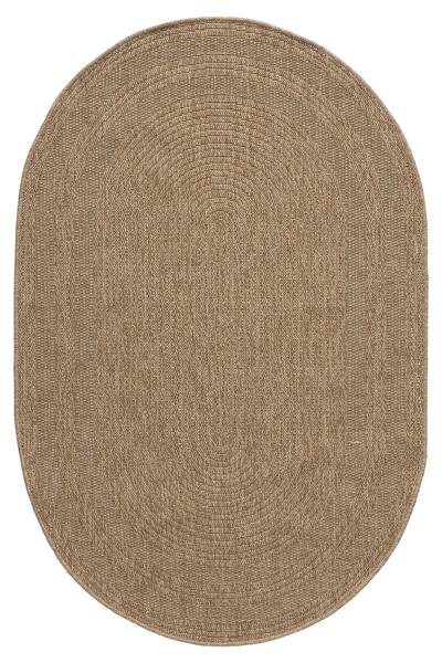 Oval Düz Desen Jüt Halı Doğal Hasır Görünümlü Minimal Halı