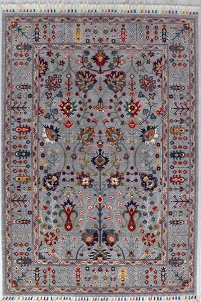 Sultani 805 Gri Yün Halı | Uşak Desen Klasik Salon Halısı