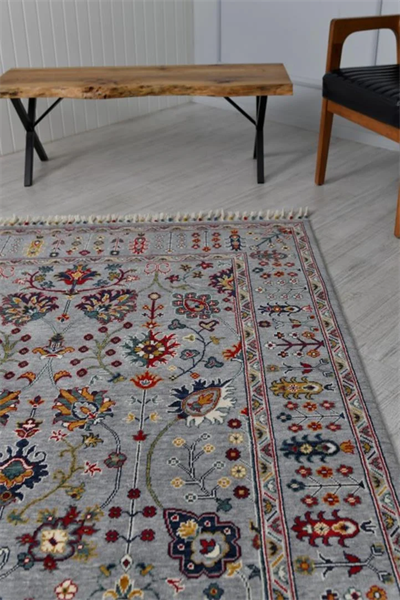 Sultani 805 Gri Yün Halı | Uşak Desen Klasik Salon Halısı