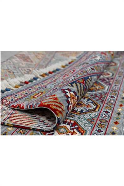 Sultani 806 Gri Yün Halı | Etnik Desen Modern Klasik Salon Halısı