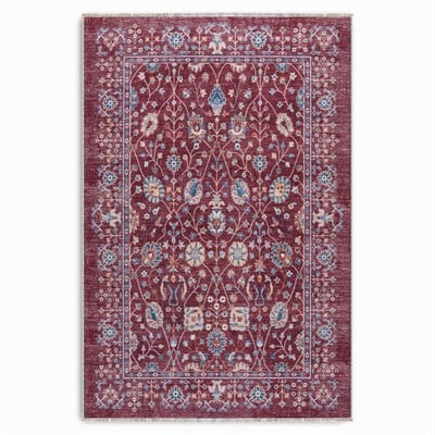 Twist Serisi Bordo Renkli Otantik Tarz Halı Etnik  Modern Uyum