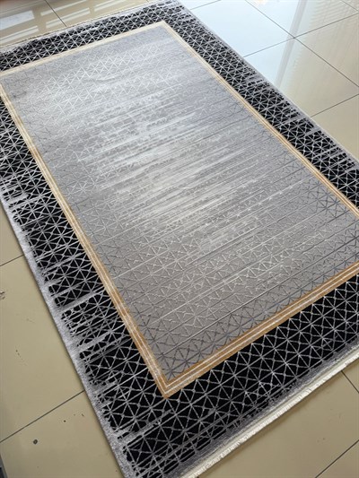 İpek Halı Erva 18169 Gri Siyah Modern Halı 160x230