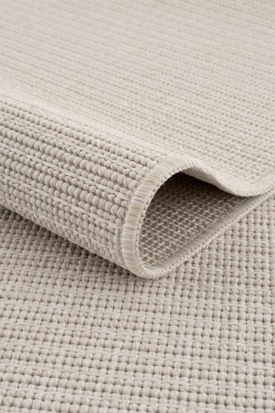 Stella A5463A Krem Çizgili Dokulu Jüt Halı