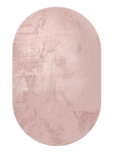 Velora Serisi Pembe Oval Tavşan Peluş Halı – Ultra Yumuşak Kaymaz Taban Modern Peluş Halı