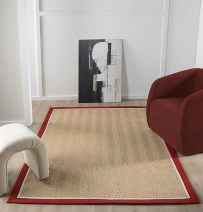 Delhi Yolluk Halı Bordo Kenar Detaylı Doğal Görünümlü Modern Stil Kaymaz Taban Toz Tutmayan Makine Dokuma Özel Ölçü Uyumlu