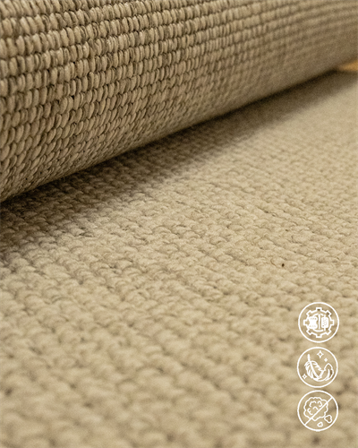 Zümrüt Serisi Düz Gri Halı  Kalın Dokuma Pamuk Tabanlı