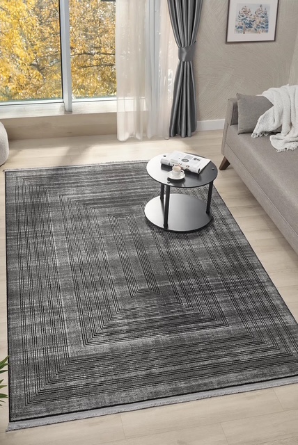 Antrasit salon halısı modern koyu gri halı modeli Türkeri Halı