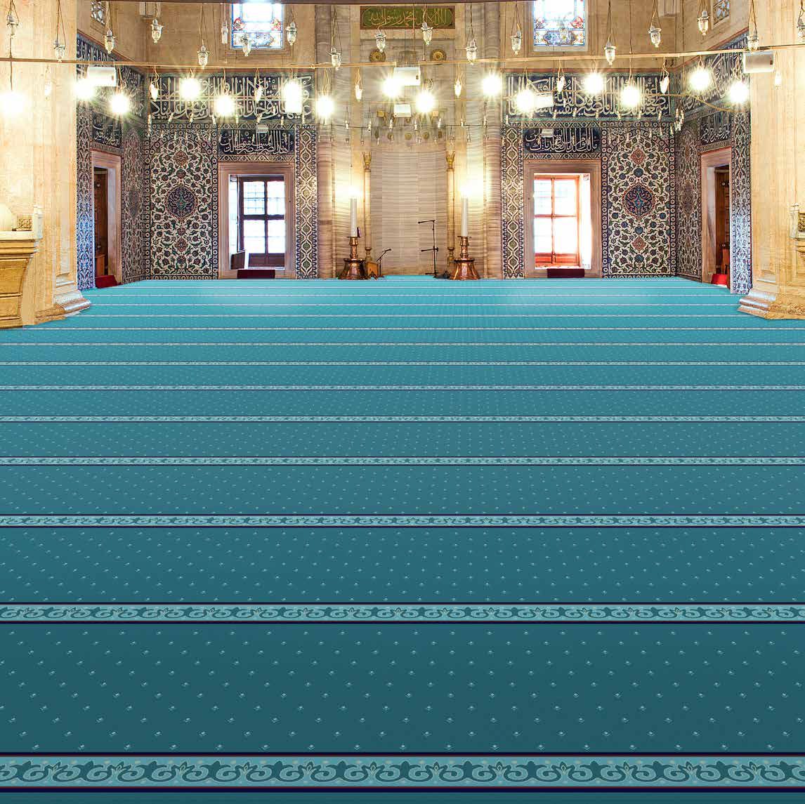 Saf çizgili cami halısı örneği