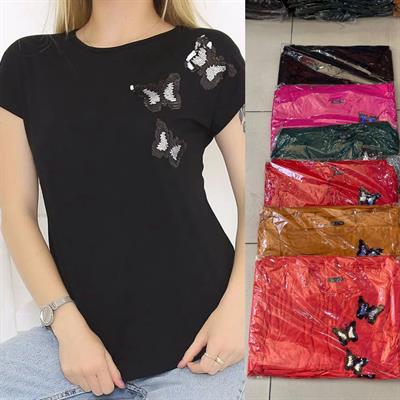 [SERİ] 3 Kelebek Dönen Pullu Bluz
