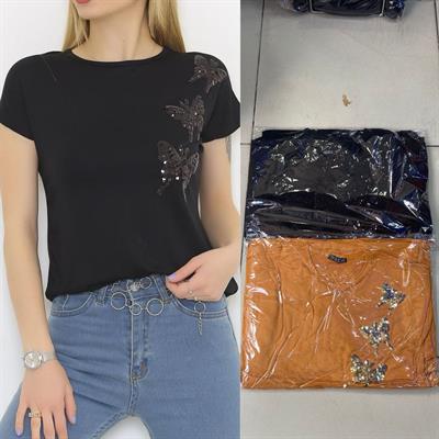 [SERİ] 3 Kelebek Pul Detaylı Bluz