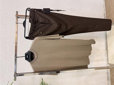Bağcıklı Kumaş Jogger Pantolon-Kahve