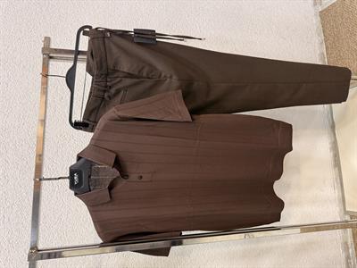 Bağcıklı Kumaş Jogger Pantolon-Kahve
