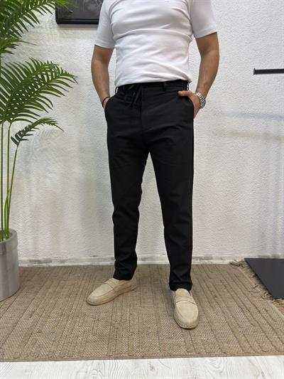 Duble Paça Kumaş Pantolon - Siyah