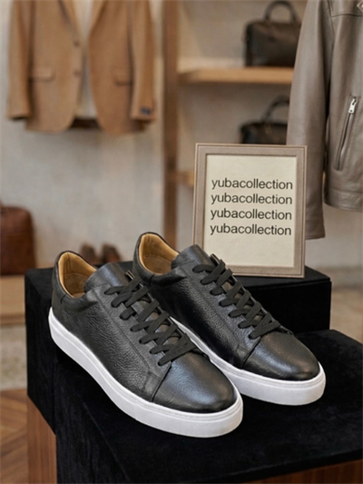 Erkek %100 Deri Sneaker Ayakkabı-Siyah