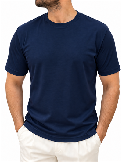 Erkek Basic Rayon Kumaş Tişört-Laci