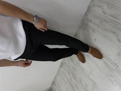 Jogger Şık Pantolon Gofre Kumaş - Siyah