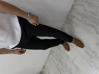 Jogger Şık Pantolon Gofre Kumaş - Siyah
