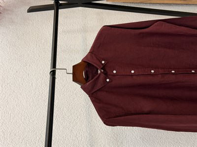 Ham keten gömlek-Bordo