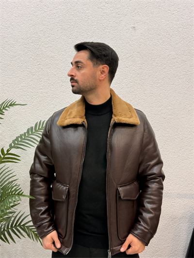 KAHVE PREMİUM KALIN KÜRKLÜ MONT ÇİFT FERMUARLI