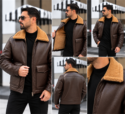 KAHVE PREMİUM KALIN KÜRKLÜ MONT ÇİFT FERMUARLI