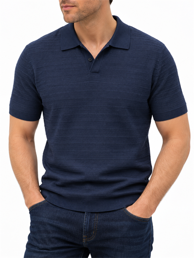 Örme Triko Tshirt-Lacivert