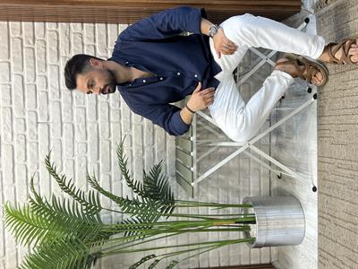 Oversize Krinkıl Gömlek - Lacivert