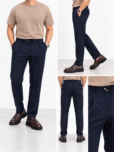 Pileli jogger pantolon-Laci