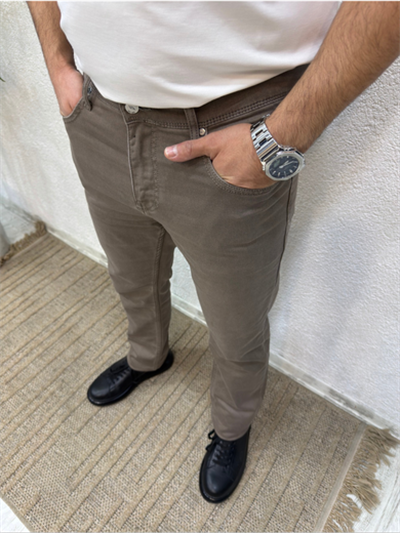 Premium Denim Pantolon-Kahve