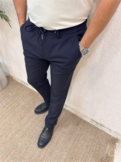 Premium Spandex Kumaş Jogger Pantolon-Siyah