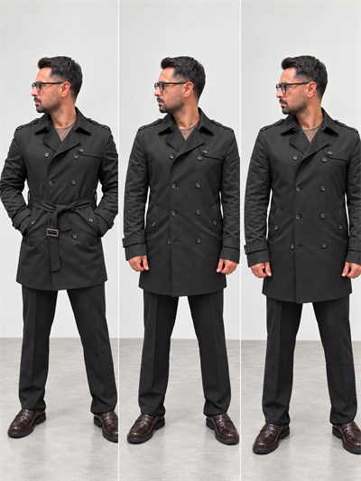 Premium Trenckot-Siyah