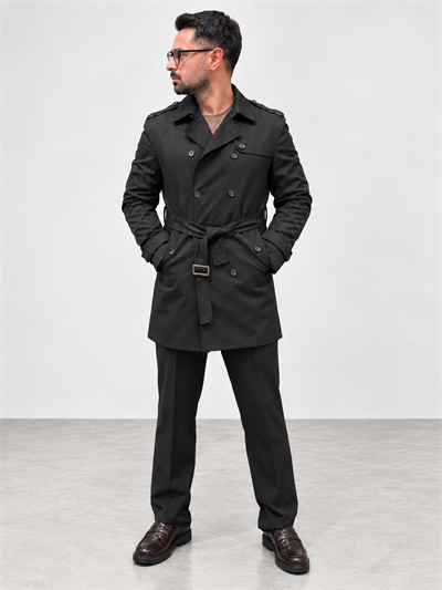 Premium Trenckot-Siyah